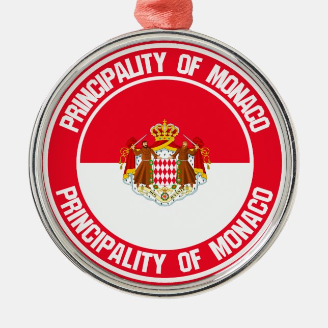 Monaco Round Emblem Metal Ornament (Front)