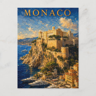 Monaco: Sunny Coast Palace Art Souvenir Postcard