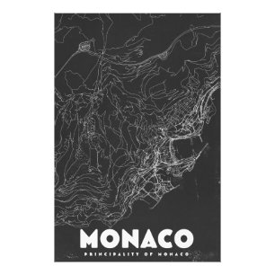 Monaco Vintage Travel Map Photo Print