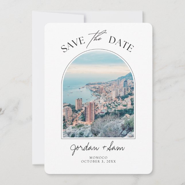 Monaco Wedding French Rivera Save the Date Invitation (Front)