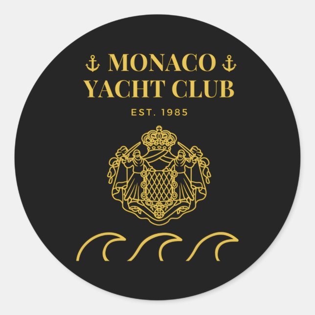 Monaco Yacht Classic Round Sticker (Front)
