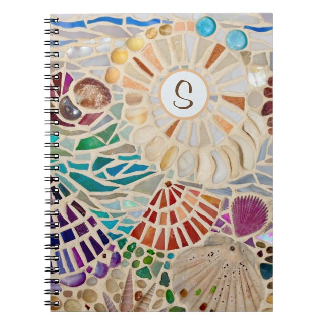 Monagrammed Beach Mosaic Notebook (Front)