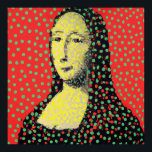 Monalisa Pop Dot Art Poster<br><div class="desc">A modern contemporary Monalisa with red background and green dots. It is inspired by modern designers,  such as Yayoi Kusama.</div>