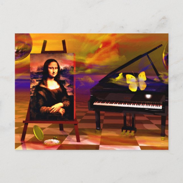 Monalisa  Smile Surreal Postcard (Front)