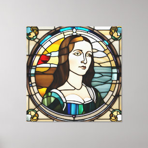 Monalisa Stained Glass Art Style Canvas Print