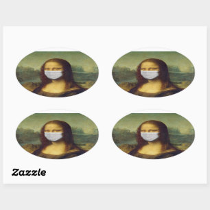 MONALISA WITH MASK PARODY STICKERS