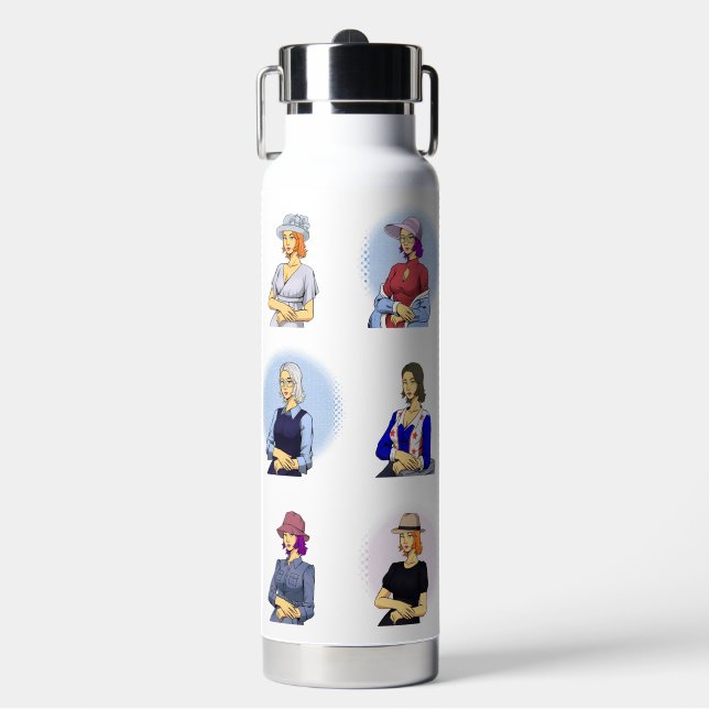 MonaLiza clear water drops Water Bottle (Front)