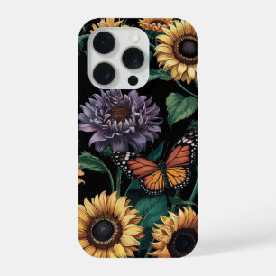 Monarch and Sunflowers, Sunshine Butterfly Garden iPhone 15 Pro Case