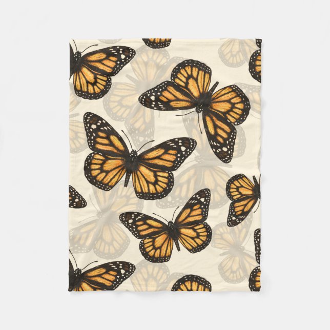 Monarch butterfles fleece blanket (Front)
