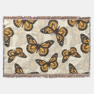 Monarch butterfles throw blanket