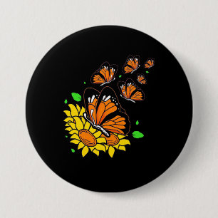 Monarch Butterflies 3 Inch Round Button