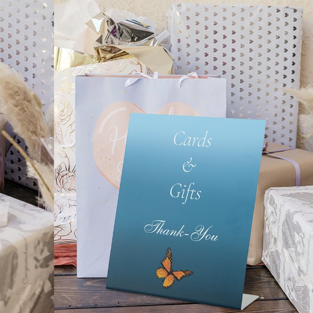 Monarch Butterflies Blue Ombre Cards & Gifts Pedestal Sign (Creator Uploaded)
