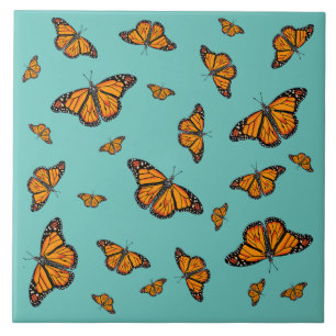 Monarch butterflies ceramic tile