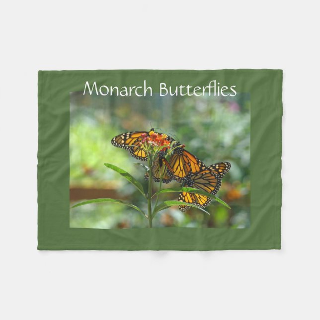 Monarch Butterflies Designer Fleece blankets (Front (Horizontal))