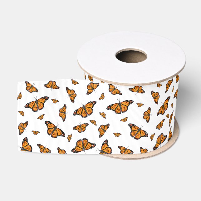 Monarch butterflies grosgrain ribbon (Spool)