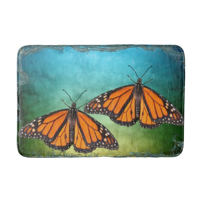 Monarch Butterflies Medium Bath Mat (Front)