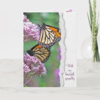 Monarch Butterflies on Milkweed Sympathy Card