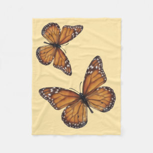 Monarch Butterflies on Peach Fleece Blanket