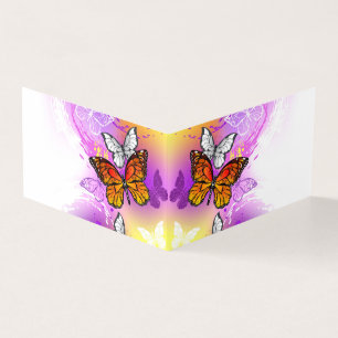 Monarch Butterflies on Purple Background
