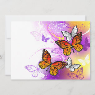 Monarch Butterflies on Purple Background Advice Card