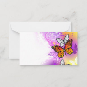 Monarch Butterflies on Purple Background Advice Card