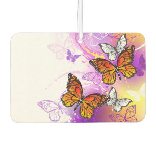 Monarch Butterflies on Purple Background Air Freshener