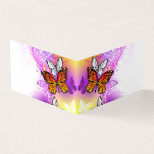 Monarch Butterflies on Purple Background Business Card