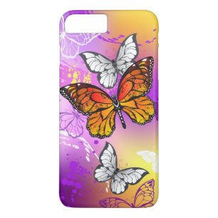 Monarch Butterflies on Purple Background Case-Mate iPhone Case