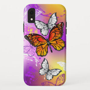 Monarch Butterflies on Purple Background iPhone XR Case