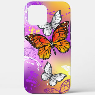 Monarch Butterflies on Purple Background iPhone 12 Pro Max Case
