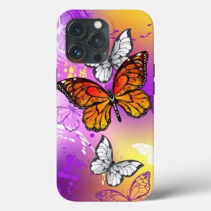 Monarch Butterflies on Purple Background iPhone 13 Pro Case