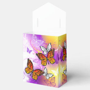 Monarch Butterflies on Purple Background Favor Box