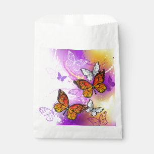 Monarch Butterflies on Purple Background Favour Bag