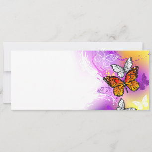 Monarch Butterflies on Purple Background Invitation