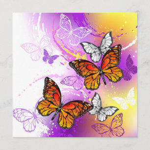 Monarch Butterflies on Purple Background Menu