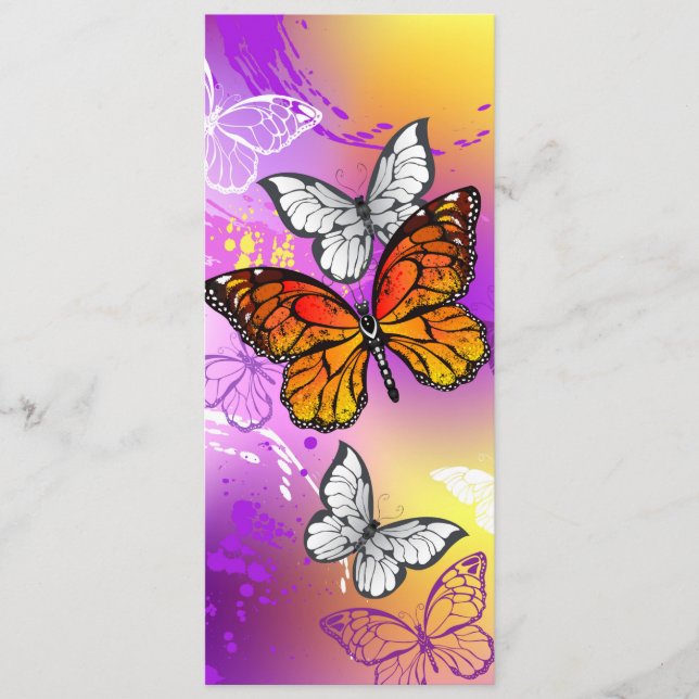 Monarch Butterflies on Purple Background Menu (Front)