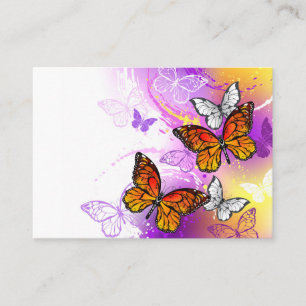 Monarch Butterflies on Purple Background Place Card