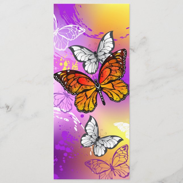 Monarch Butterflies on Purple Background Program (Front)
