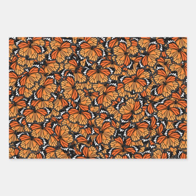 Monarch Butterflies Wrapping Paper Sheet Set (Front)