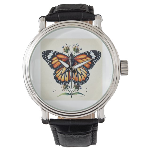 Monarch butterfly 150624IREF111 - Watercolor Watch (Front)