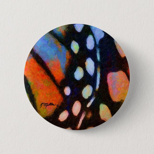 Monarch Butterfly 2 Inch Round Button (Front)