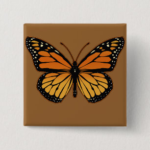 Monarch Butterfly 2 Inch Square Button