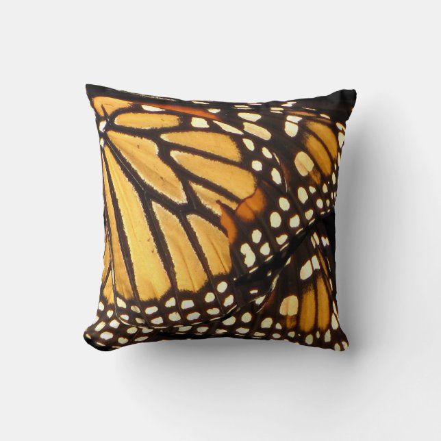 Monarch Butterfly Abstract Throw Pillow (Front)