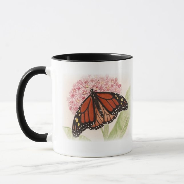 Monarch Butterfly and Caterpillar Mug (Left)