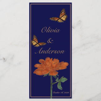 Monarch Butterfly and Dalila Ivory Wedding Menu