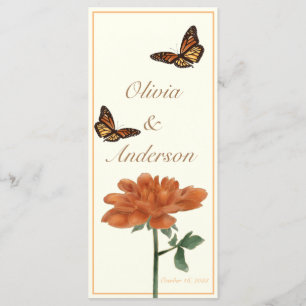 Monarch Butterfly and Dalila Ivory Wedding Menu