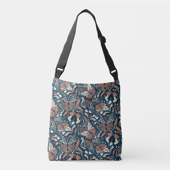 Monarch butterfly animal print 1 crossbody bag (Front)