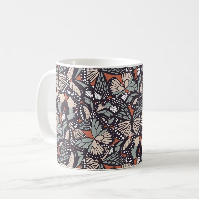Monarch butterfly animal print coffee mug (Front Left)