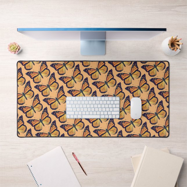 Monarch Butterfly Art Pattern Desk Mat Pad (Office 1)