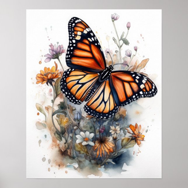 Monarch Butterfly Art Print Poster (Front)